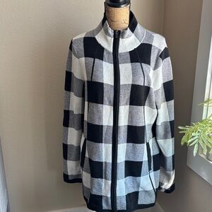 Plaid Black and Gray Women's Jacket